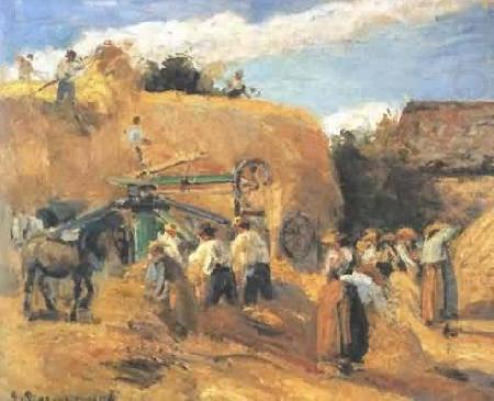 Threshing Machine, Camille Pissarro